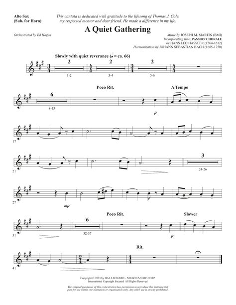 From Silence To Song Alto Sax Sub Horn Sheet Music Joseph M