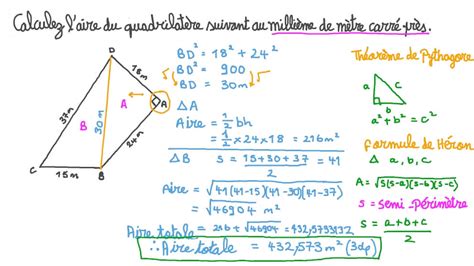 Vidéo question Déterminer l aire d un quadrilatère à partir des