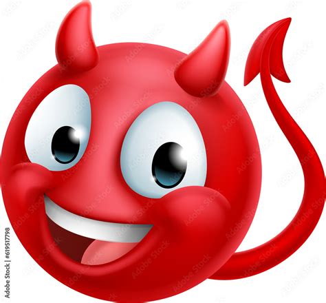 Devil Emoji Emoticon Man Face Cartoon Icon Mascot Stock Illustration ...