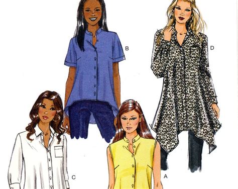 Butterick B5786 Sewing Pattern For Misses Shirt Uncut Size 8 10 12