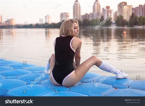 Beautiful Blonde Girl Swimsuit Near Pond Stock Photo Shutterstock
