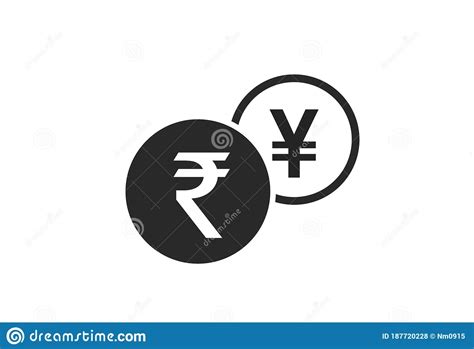 Indian Rupee To Japanese Yen Currency Exchange Icon Stock Vector