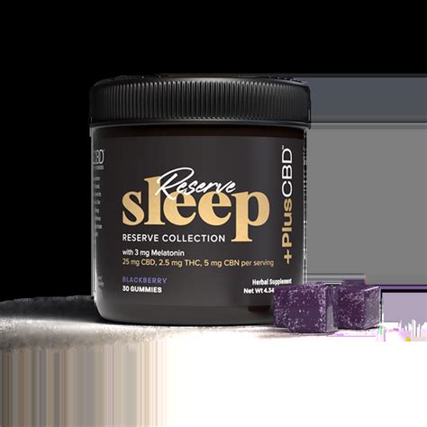 Pluscbd Reserve Sleep Melatonin Cbd Gummies Blackberry Full Spectrum 30ct 75mg Thc 150mg