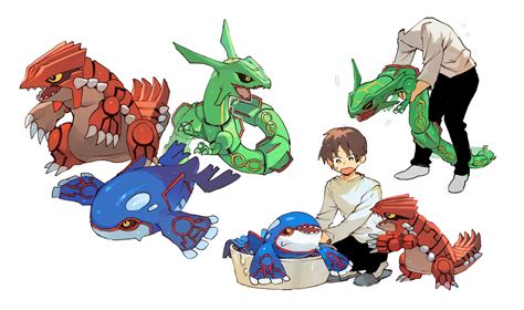 Rayquaza Kyogre And Groudon Pokemon Drawn By Newoshinra P Danbooru