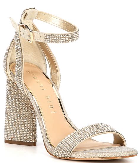 Gianni Bini Dericka Rhinestone Two Piece Ankle Strap Block Heel Dress Sandals Dillards