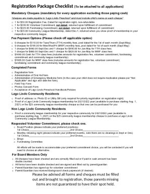 Fillable Online Checklist For Prescreening Of Applications Fax Email