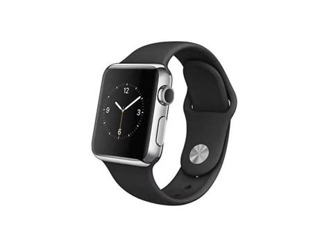 Apple Watch Series 38mm (1st gen) Stainless Steel Case Black Sport Band ...
