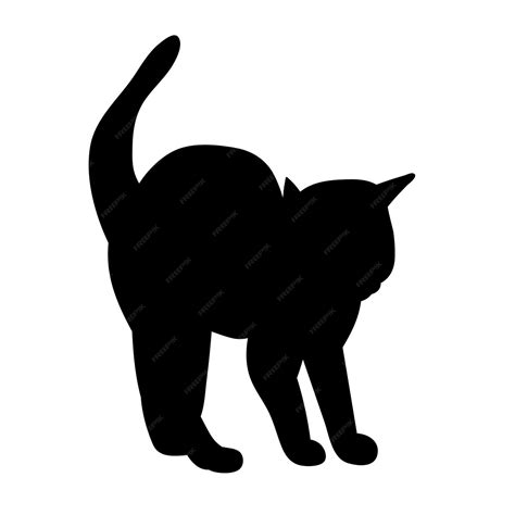 Premium Vector | White background black silhouette of a kitten