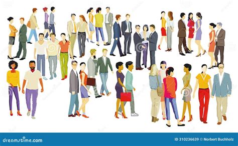 A Large Diverse Group Of People In The City Stock Vector