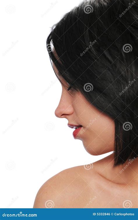 Le Profil Du Brunette Attirant Photo Stock Image Du Vingtaine Isolement