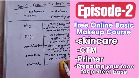 Free Online Basic Makeup Course For Beginnersepisode 2ctmskincareprimer Youtube