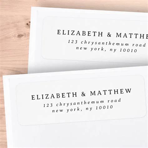 Modern Simple Elegant Chic Wedding Return Address Label Zazzle