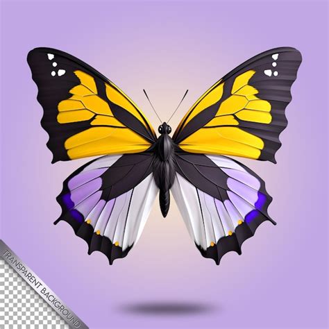 Linda borboleta fundo transparente | PSD Premium