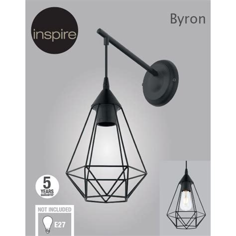 Aplica Inspire Byron, 1 x E27, 60W, neagra