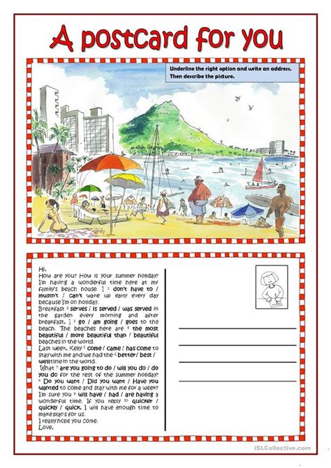 A Postcard For You English Esl Worksheets For Distance Learning And