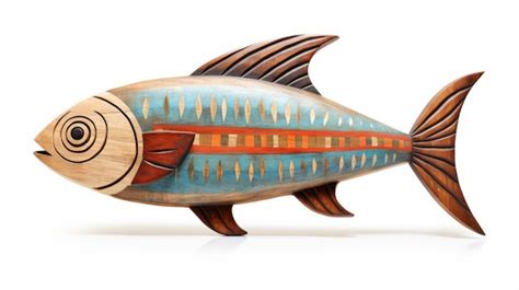 Premium Photo Wooden Fish Sculpture With Precisionist Art Style