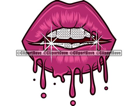 Lips Diamond Teeth Mouth Dripping Svg Design Savage Drip Thug Etsy