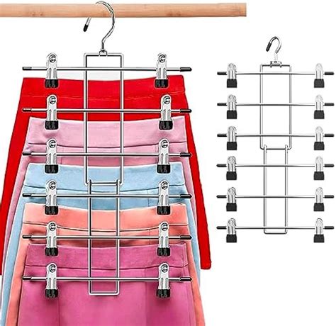 Trouser Hangers Space Saving 2 Pack Skirt Hangers With Adjustable Non