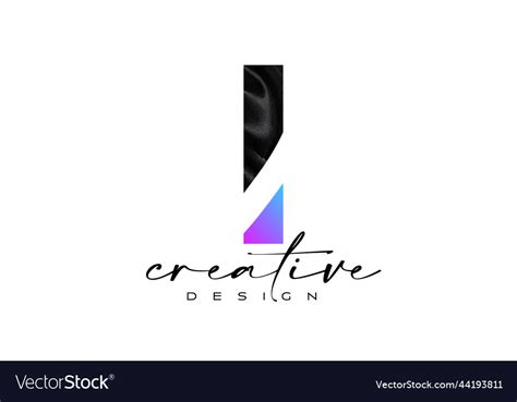 Black silk letter i logo design with textile Vector Image