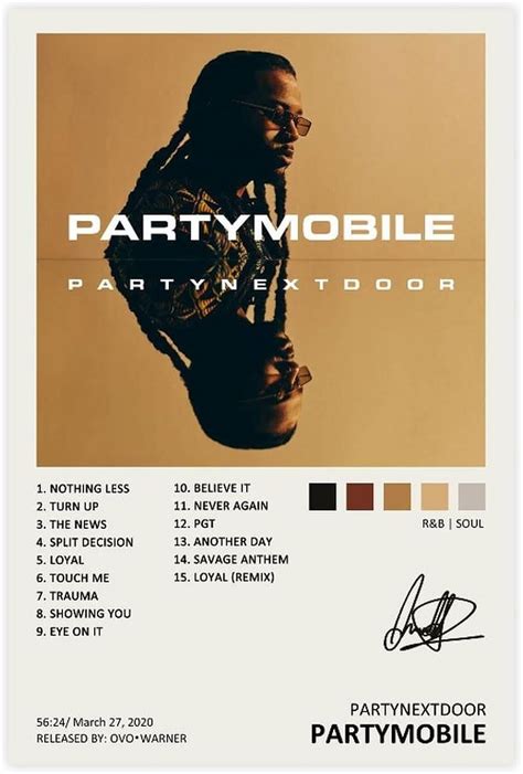 Aazaqtin Partynextdoor Poster Partymobile Music Album Cover Signed