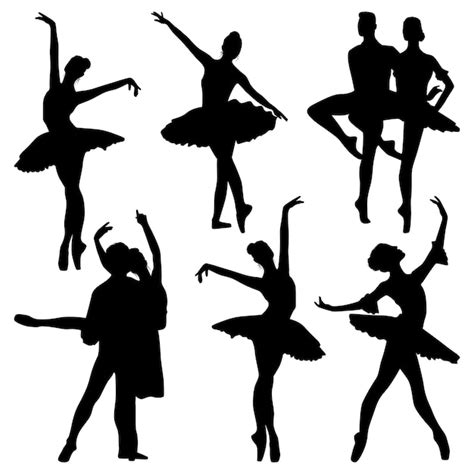 Premium Vector | Ballet dancing silhouettes vector illustration