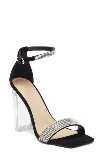 Wild Diva Lounge Monara Embellished Ankle Strap Sandal In Black Modesens