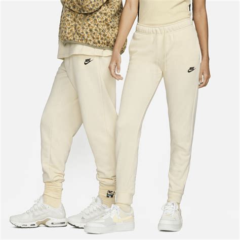 Nike Womens Sportswear Club Fleece Mid Rise Jogger Pants In White