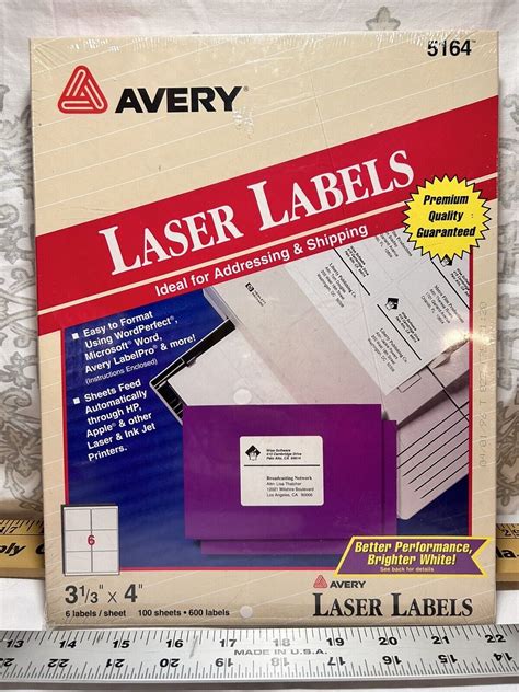 One Box Avery 5164 3 13 X 4 Laser Address Labels 100 Sheets600