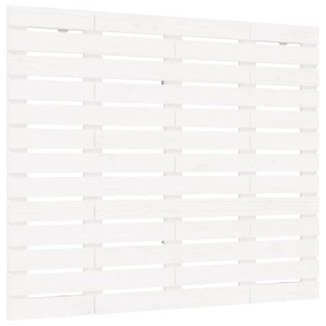 BET Tête de lit murale Blanc 96x3x91 5 cm Bois massif de pin