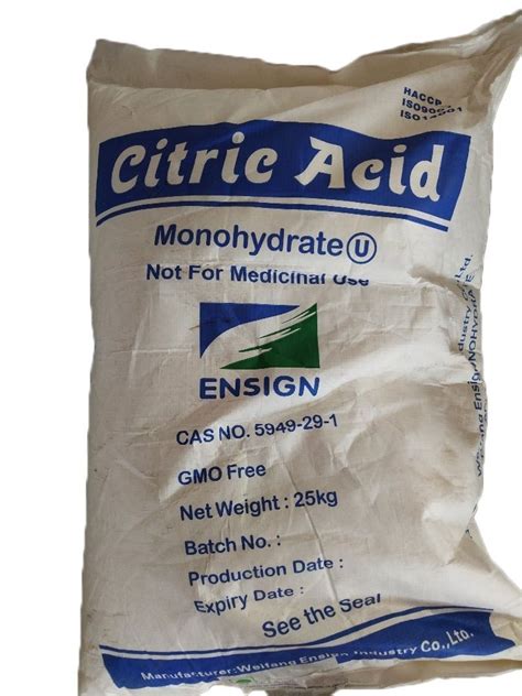 Ensign Citric Acid Monohydrate Packaging Size 25 Kg At Best Price In