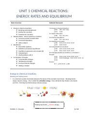 W22 Notes Unit 1 Reaction Energy Rates And Equilibrium Docx UNIT 1