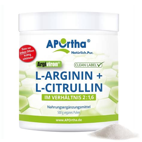 L Arginin L Citrullin Pulver 500 G Veganes Pulver Aportha De