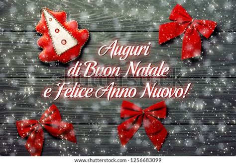 Merry Christmas Happy New Year Italian Stock Photo (Edit Now) 1256683099