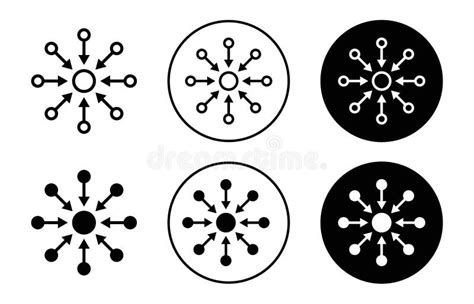 Centralized Icon Collection Of Outline Thin Line Symbol Or Sign Stock