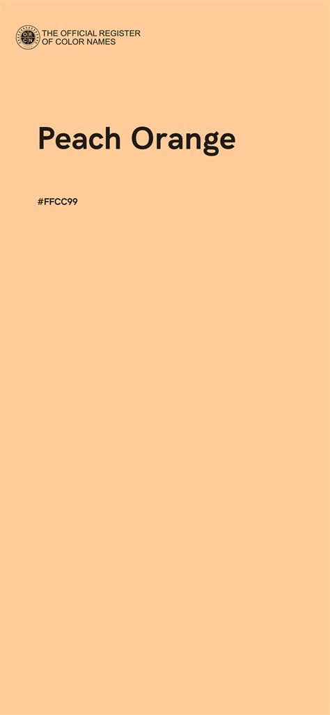 Peach Orange color - #FFCC99 - The Official Register of Color Names