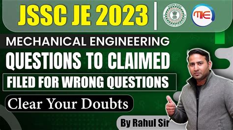 JSSC JE 2023 Mechanical Engineering Analysis JSSC JE Claimed