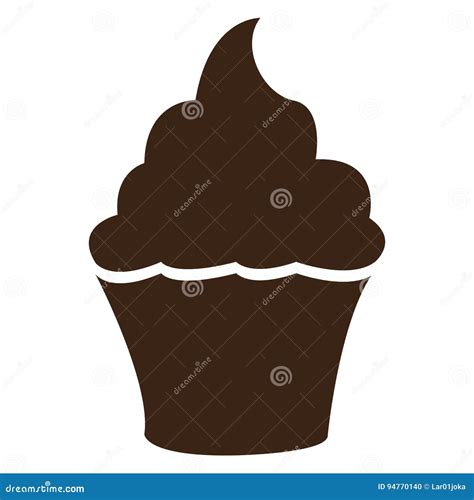 Isolated Cupcake Silhouette Stock Vector Illustration Of Symbol Menu