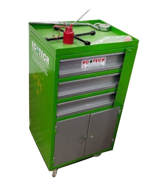 Ecotech Mild Steel 3 Drawer Mobile Tool Trolley For Automobile Shop At