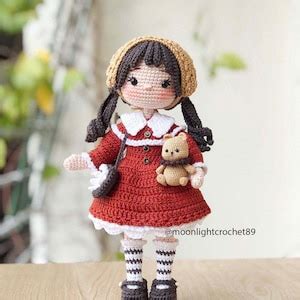 Crochet Doll Pattern Jolie Doll Amigurumi Doll Pattern Pdf In