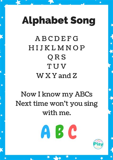 ABC Alphabet Song Printable And Activity Ideas - Craft Play Learn By ...