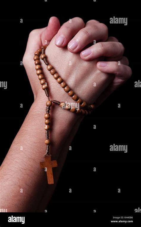 Jesus Hands Praying With Rosary