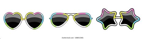 Set Glasses Frame Different Shapes Color Stock Vector (Royalty Free ...