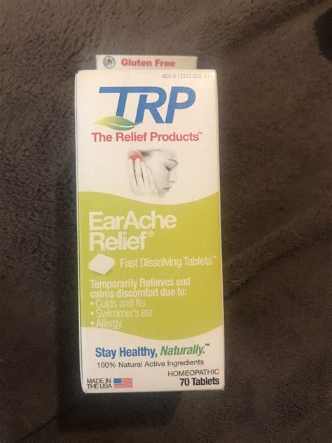 Trp Company Earache Relief Homeopathic Medicine Fast Dissolving Tablets