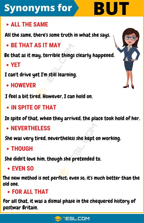 110+ Synonyms for "But" with Examples | Another Word for “But” • 7ESL