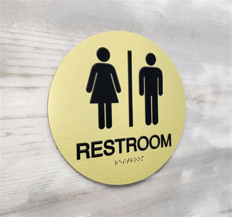 Ada Compliant Unisex Restroom Sign Unisex Bathroom Signage Ada