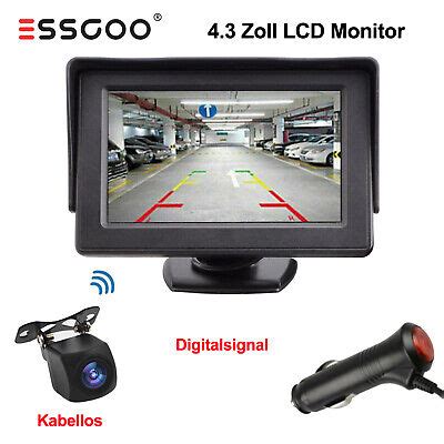 ESSGOO Auto 120 HD Rückfahrkamera Funk Kabellos mit 4 3 LCD Monitor