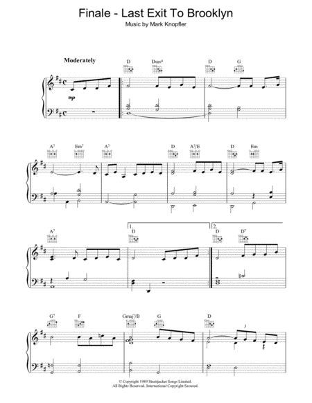 Finale Last Exit To Brooklyn By Mark Knopfler Piano Digital Sheet