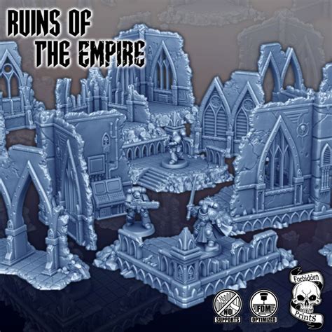 3d Printable Ruins Of The Empire Scatter Terrain V2 By Forbidden Prints