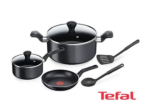 Tefal Aluminum Super Cook Non Stick Pots And Pans Cooking Set 7pcs