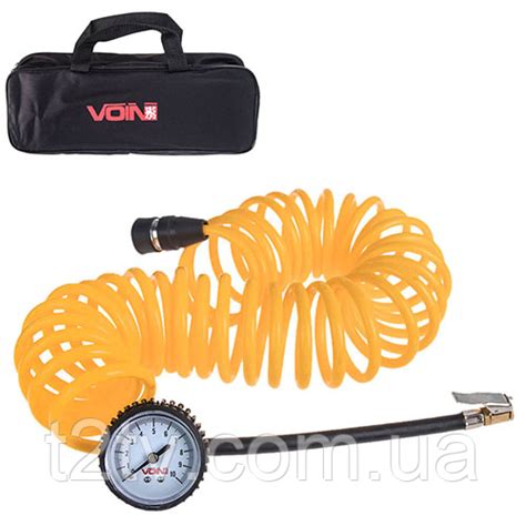 Шланг воздушный спиральный 7,5м. с ман./дефлятор жетый в сумке VOIN VP ...
